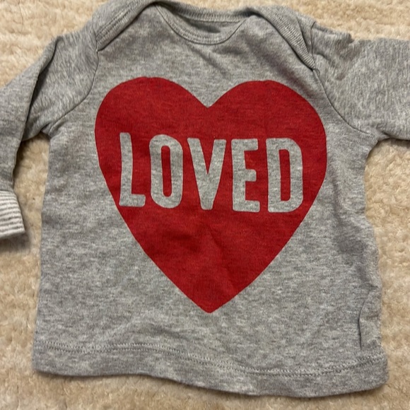 Gender Neutral Carters Two Piece Loved outfit in gray! Perfect for Valentines! - Picture 2 of 6
